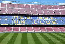 Visiting Camp Nou, stadium of the FC Barcelona